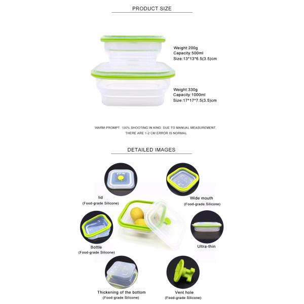 Biodegradable складные тары для хранения кухни 800ML