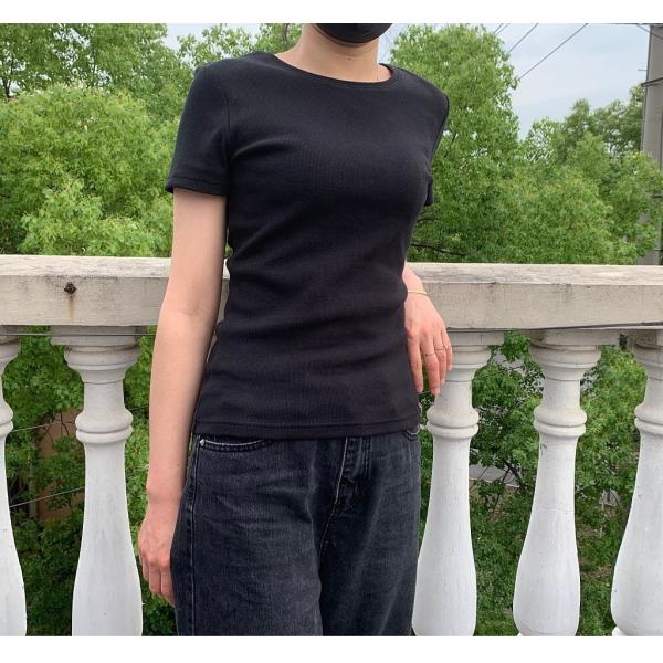 Plain Dyed Cotton Spandex 2*2 Rib Women's T-shirts with Modern and Basic Style Design
