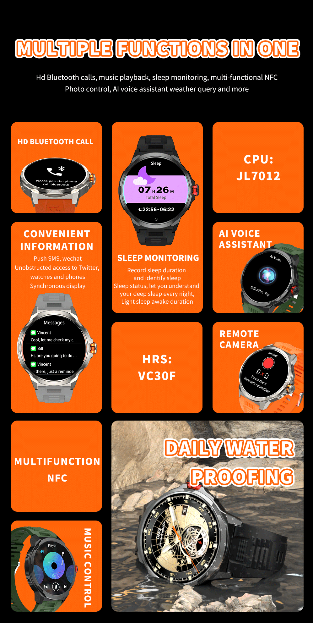 Eraysun Premium Sport SmartWatch JS50 Pro Max Men Smart Watch Electronics  Tracker Full Touch Smart Watch PK K22 Smartwatches