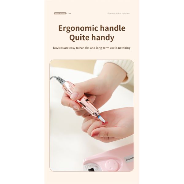 Best Selling Electric Nail Drill Rechargeable ABS Compact Fully Automatic Intelligent High-speed Dust-proof Handheld Pen Home