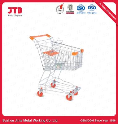 60L Metal Shopping Trolley 4in PVC Four Wheeled Trolley Cart