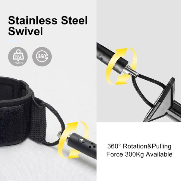 Straight Surfboard Surf Leash for Unisex on Lakes Rivers Durable Material