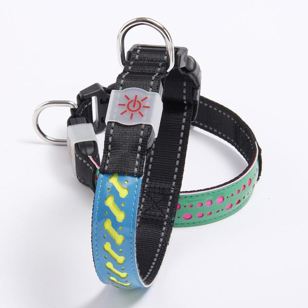 Safe LED Dog Collar USB Rechargeable , Waterproof Glow In The Dark Dog Collar
