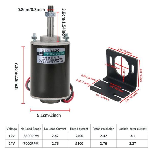 Brush Commutation High Torque Permanent Magnet Motor 30W 12V/24V DIY Generator Motor