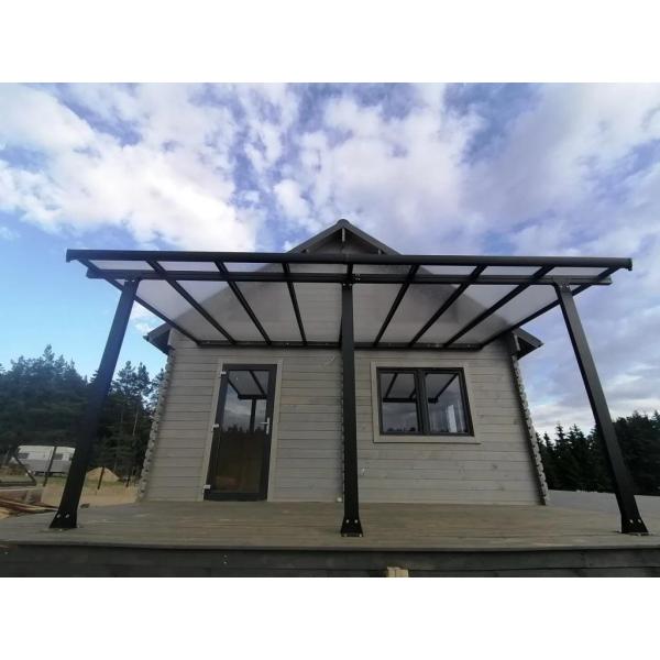 Waterproof terrace canopies awning polycarbonate balcony canopy outdoor cover aluminum gazebo DIY patio cover Black