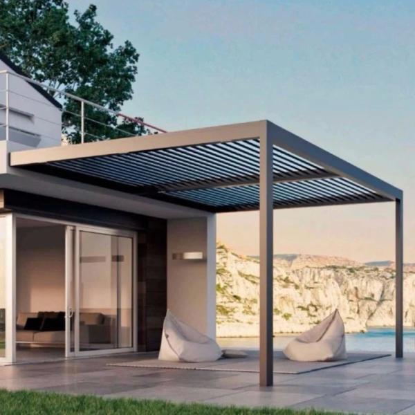 Outdoor garden remote control luxury canopy waterproof rain shuttered roof