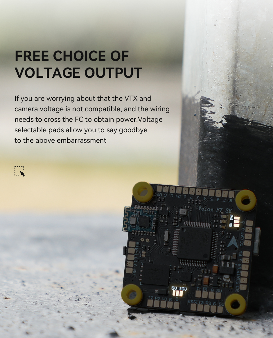 T-MOTOR Velox F7 SE 2-27V(3-6S) Flight Control RC Mini Micro FPV Drone Parts Flight Control 30.5x30.5mm 12-27V 3-6S FC for Drone
