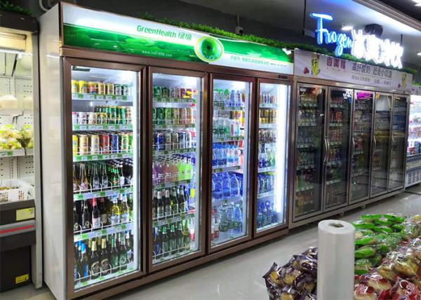Refrigerador de porta de vidro 748L Equipamento de refrigeração de bebidas ventilador de arrefecimento