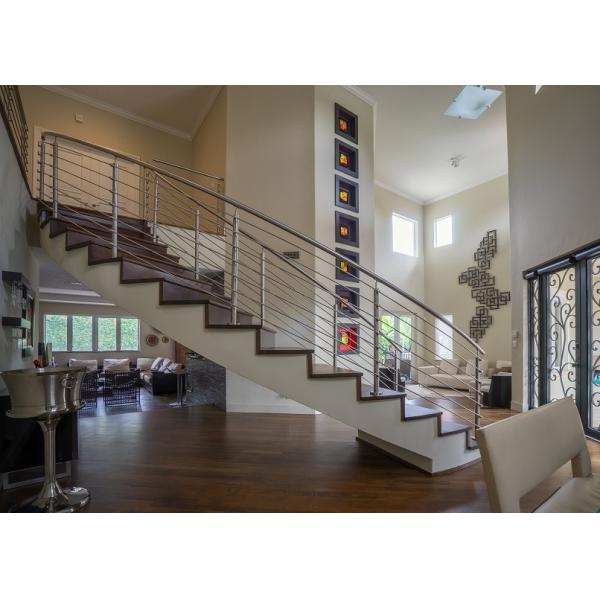 Flooring Mounted 304ss Rod Bar Handrail Stainless Steel Railing