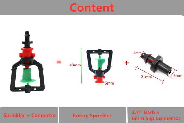 360 Degrees Rotary Micro Irrigation Nozzles With Threaded Connector / Barbed Connector