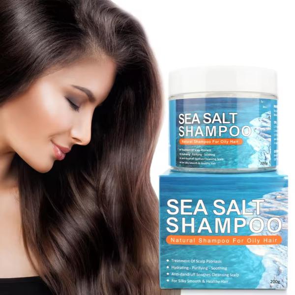 Sal do mar Cuidados com o couro cabeludo Massageiro Esfregue Shampoo Esfoliante Esfregue Capelo Nutritivo