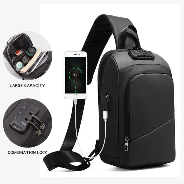 ISO9001 Anti Theft Lock  Crossbody Chest Sling Bag For Men 19*12*31cm