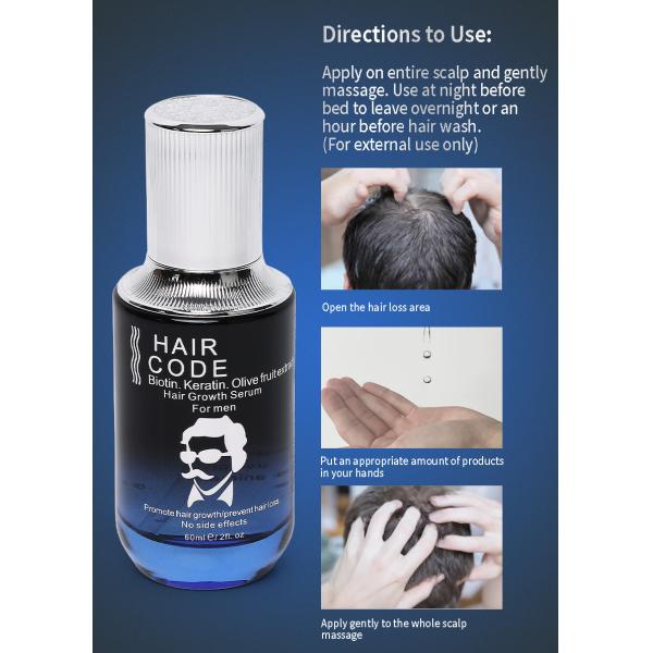 Anti Hair Loss Serum Hair Regrowth Essential Oil Biotin Olive Fruit Extract OEM 60ml