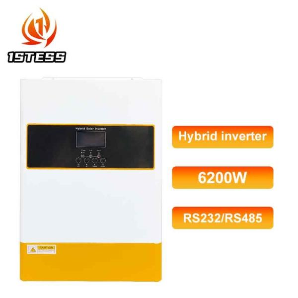 High Capacity 6.2kW Hybrid Solar Inverter On/Off Grid 48V Pure Sine Wave with MPPT and 230VAC Nominal Output Voltage