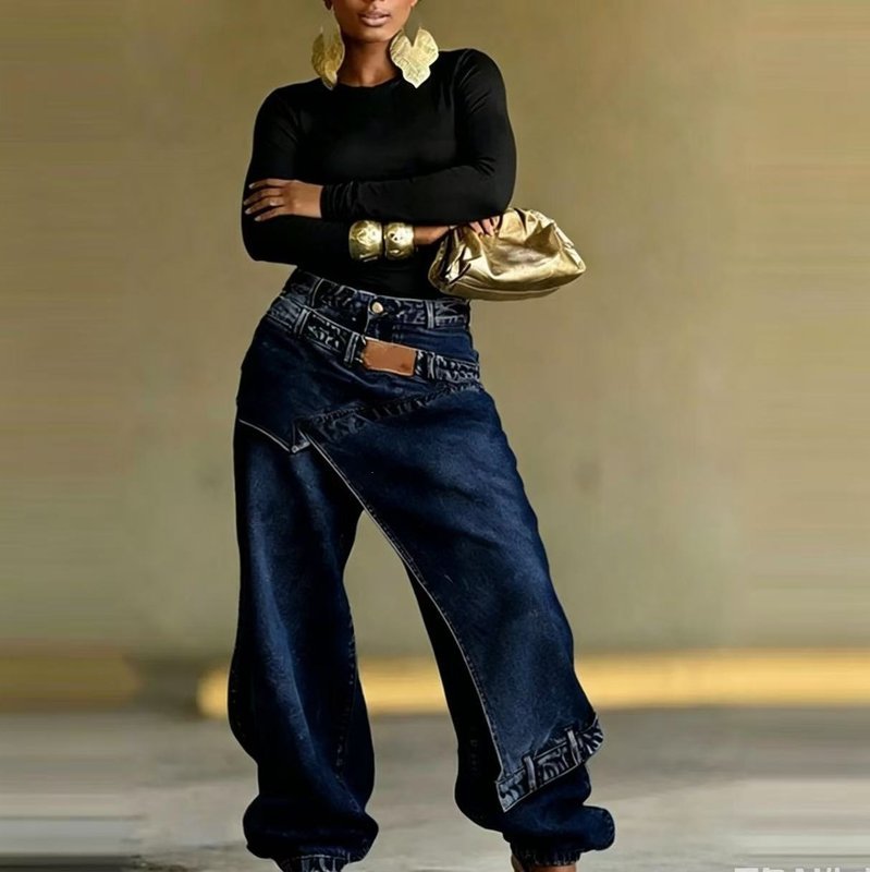 Cotton High Waist Solid Color wholesale denim jeans for Summer 2026 Regular Fit Custom (9963)