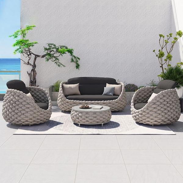 Villa Garden Leisure Lounge Chair and Rattan Sofa Set with Patio Outdoor Furniture
