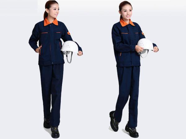 Orange Lapel Long Sleeve Waist Industrial Work Uniform High Visibility Safety Flexibility