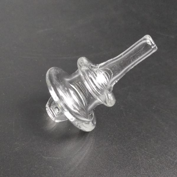 Small Bubble Carb Cap With Hole , Glass Carb Cap For Quartz Nail Dab Rigs