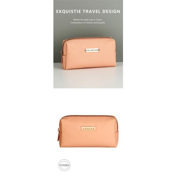 Цвет набора щетки макияжа перемещения моды Vonira мини румяный розовый со случаем молнии