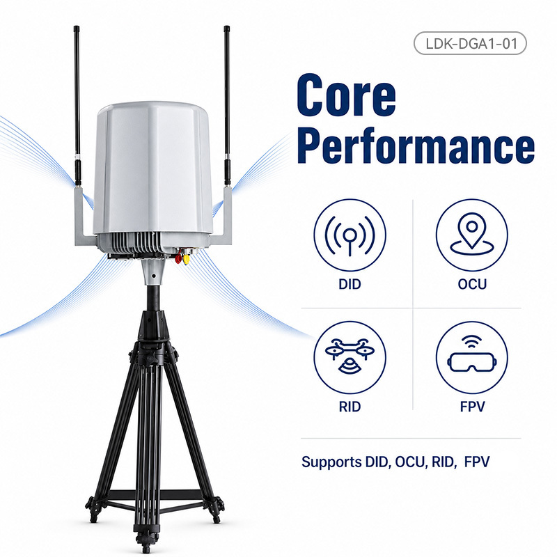 LDK-DGA1-01 Fixed Drone Detection 10KM 70MHz-6GHz Outdoor Low Altitude UAV Monitoring and Direction Finding Device