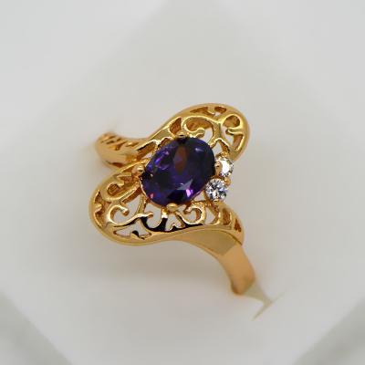 New trendy AAA+ Swiss Cubic Luxury Zircon crystal ring 18k gold plating jewelry gift