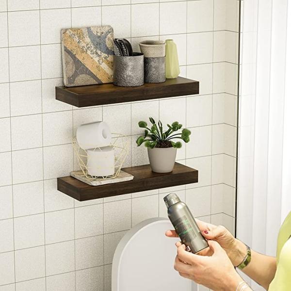 Floating Wall Mounted Wooden Shelves Ledges For Bedroom Living Room Bathroom Kitchen