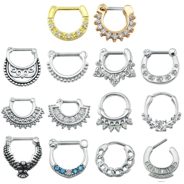 16G Nose Piercing Ring Indian Nose Septum Ring Clicker Nose Rings Piercing Body Jewelry Hoops Helix Piercing Ear Cartila