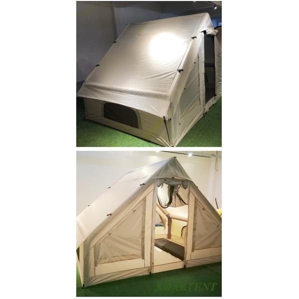 Outdoor 300X200X200CM Canvas Inflatable Camping Tent House Double Layer Beige Cotton