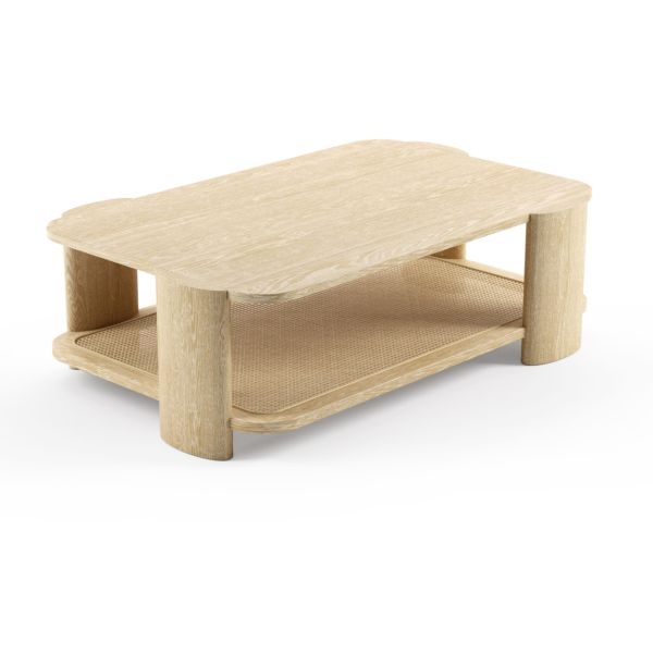 120×65×43cm Modern Wooden Coffee Table Space Saving With Open Shelf