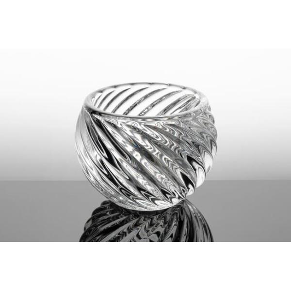 Striped Round Small Glass Globe Vases Votive Candle Holder Pressed 12 X 8.8cm