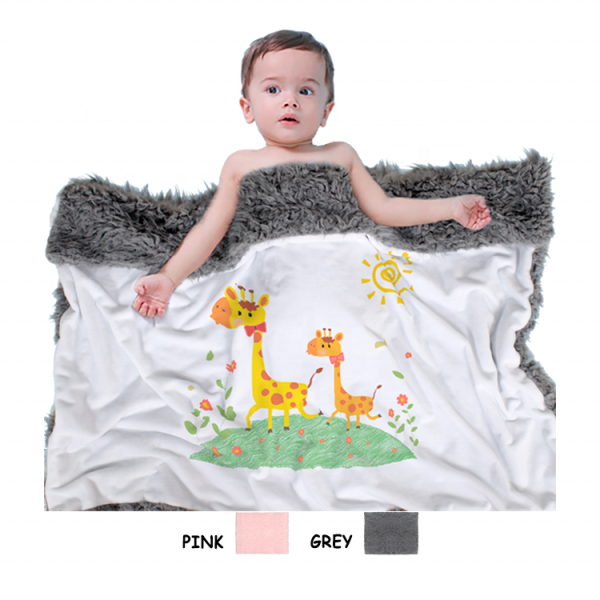 Eco-Friendly Baby Blanket For Sublimation 100% Polyester Double Layer Sherpa Plush Sublimation Throw