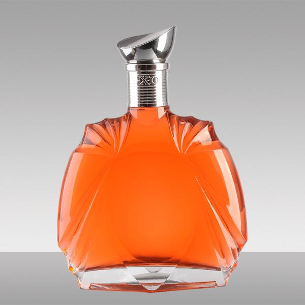 Cor personalizada 700ml 750ml garrafa de vidro de brandy para conhecedores e entusiastas de vinho