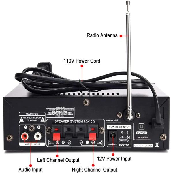 300W Digital HIFI Audio Stereo Power Amplifier with LCD Display and Bluetooth