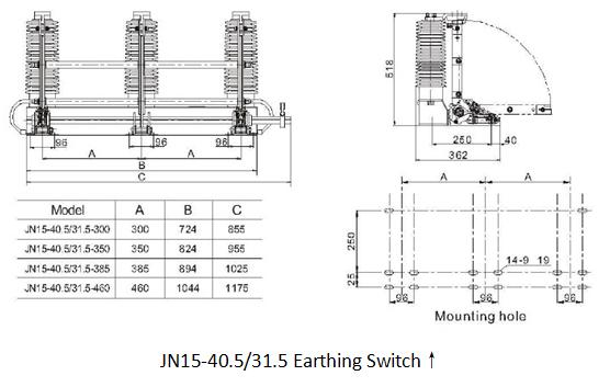 12kV 24kV 40.5kV Indoor AC Disconnect Switch JN15 HV Disconnect Switch JN15-24/31.5-210