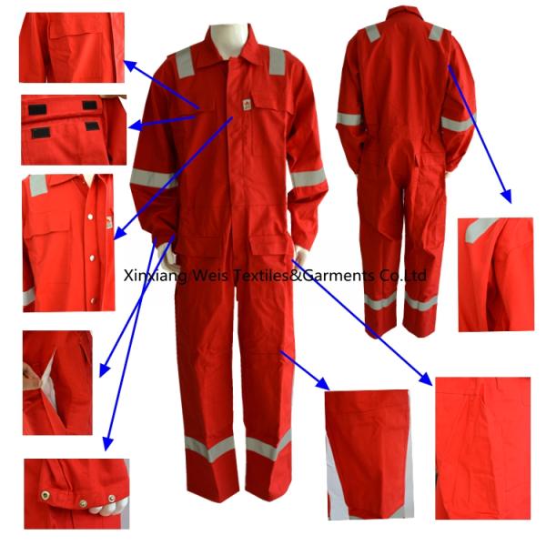 Anti Static Red Lightweight Fr Coveralls With Reflective Trim EN11612