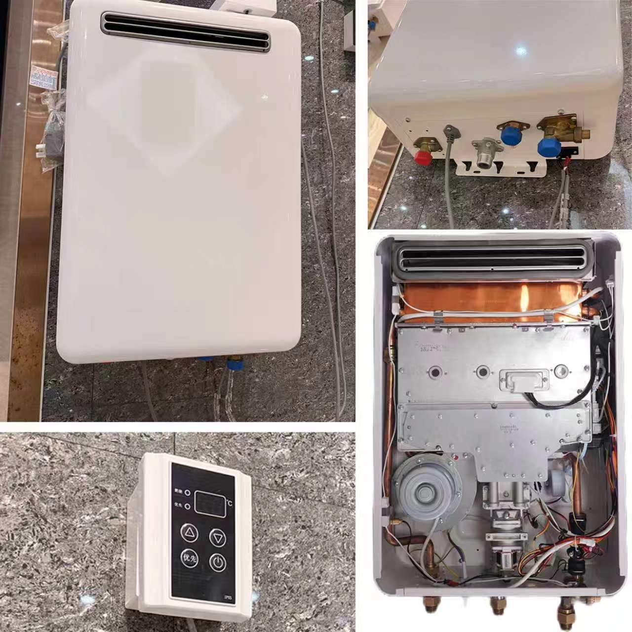 26L/min Flow Rate 48kW High Power IPX5 Storm-Rated Outdoor Gas Water Heater Tankless Instant Geyser for Luxury Villas