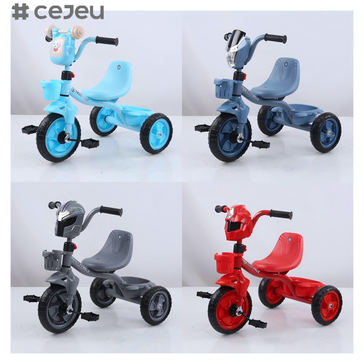 CJ-BDW-1102 Factory Direct Sale Cartoon-shaped Baby Tricycle with Light and Music Plastic Material for 2-7 Years Old