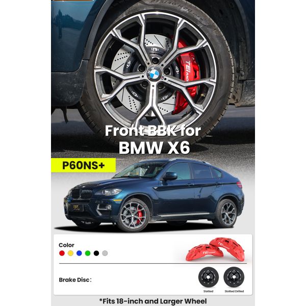 TEI P60NS+ BBK 6 Piston Rake Caliper Covers 18inch 19inch Brake Disc Brake Kit for BMW X6 E71 F16 F86 G06