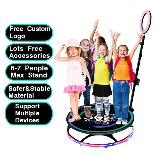 RGB LED Automatic 360 Photo Booth Free Customized Logo