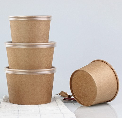 Шары для еды, бумажные салатницы Крафт Ресиклабле масла устойчивые бумажные