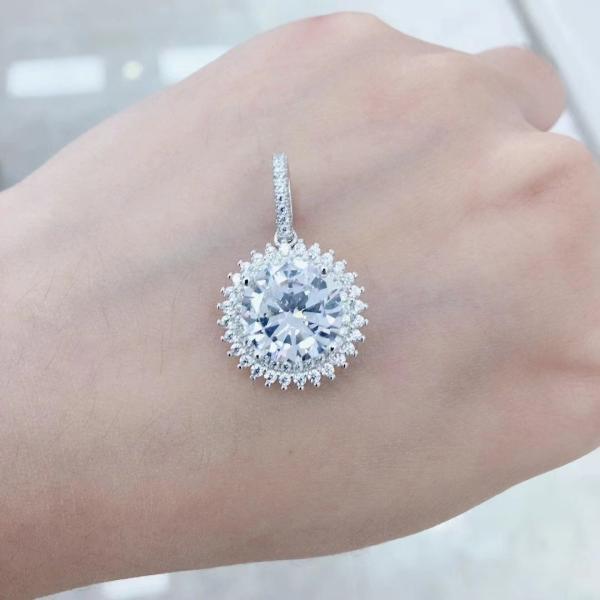 Custom CZ Eternity Band 925 Sterling Silver Rings Zircon Nailed Shape 16.6g