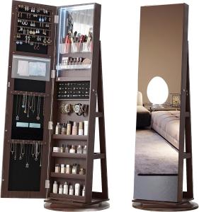 Frameless Full Length Mirror Cabinet Rectangle Wood Mirror Cabinet Customized