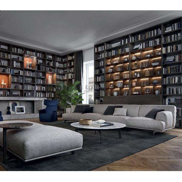 Stainless Steel Round Emperador Marble Top Coffee Table