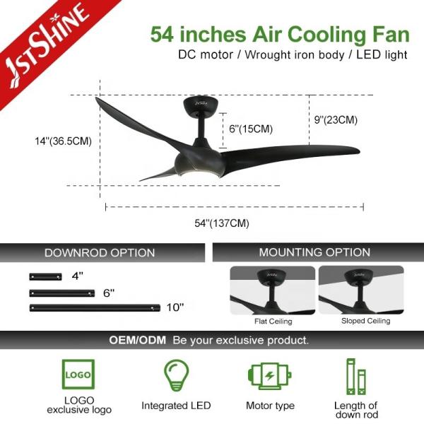 Suporte Dimmer LED ventilador de teto estilo popular CE CB ETL certificado 3 lâminas de plástico ABS