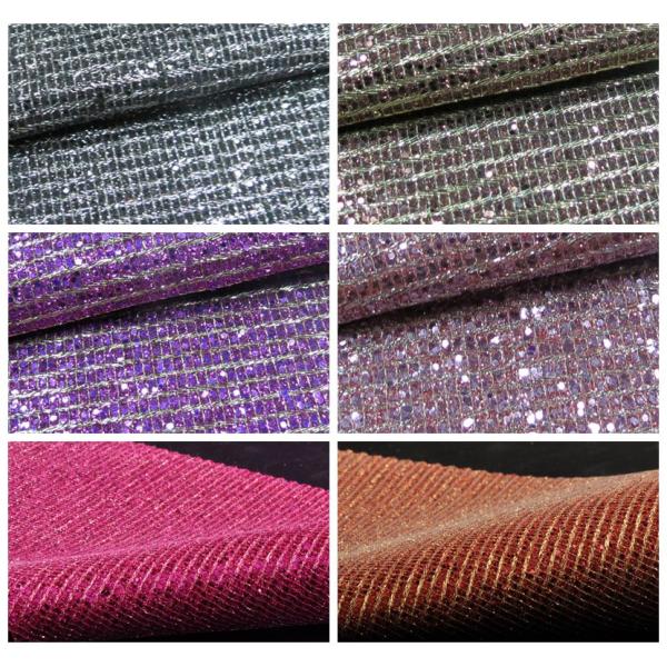 Sheer Polyester Tulle Glitter Mesh Fabric Multicolor Popular For Shoes