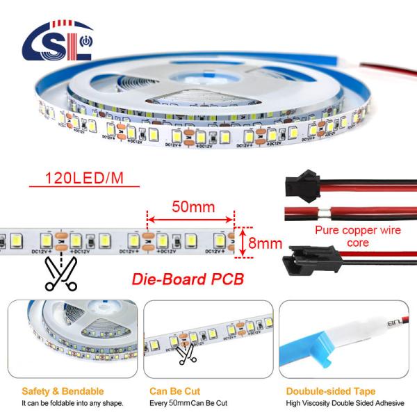 Epistar Customized 8mm 120leds Red Die-Cutting Board SMD2835 Led Strip Light for Outdoor and Indoor Decoration
