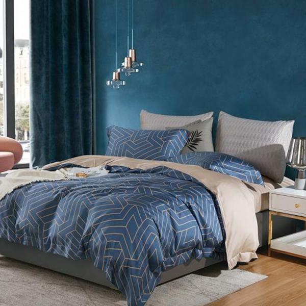 100% Tencel Luxury Silky Soft Bedding Set 300TC Printed Fabric Quilt Cover Pillowcase Sets