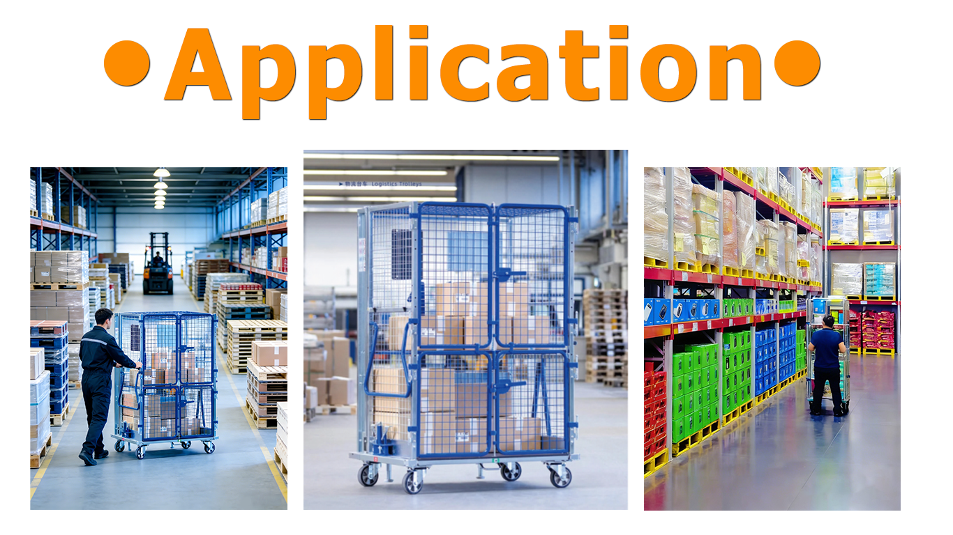 Type Z Warehouse Roll Cage Customizable Size Load Capacity Foldable Straight Shape For Material Turnover