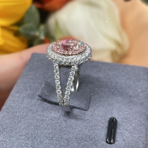 Кольцо с бриллиантом розового овального диаманта ювелирных изделий диаманта аттестованной лаборатории выполненное на заказ причудливое