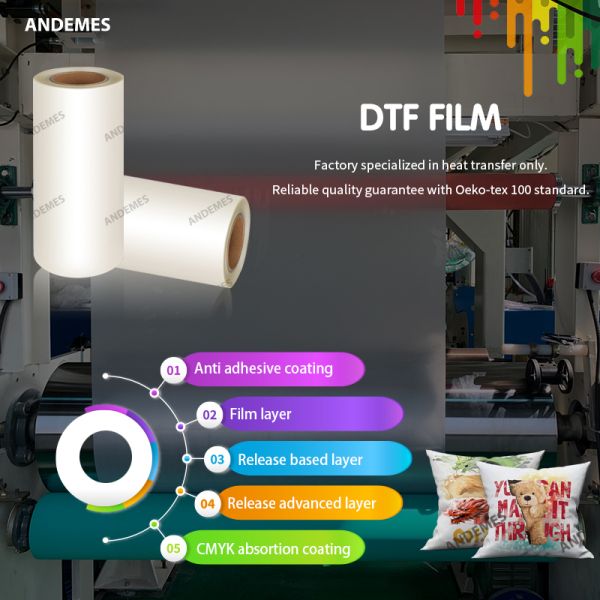 DTF PET Transfer Film For Clothing Printing Handling Water Transfer Printing 33cm 42cm 60cm